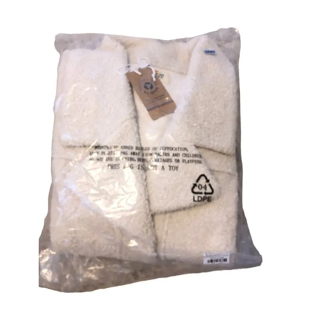 Marine Layer Quebec Sherpa Jacket Cozy Snap Button Antique White Cream NWT XL